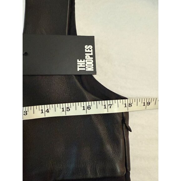 NWT The Kooples Women's‎ Short Black Dress With Leather & Square Neckline Size 8 - Picture 11 of 16